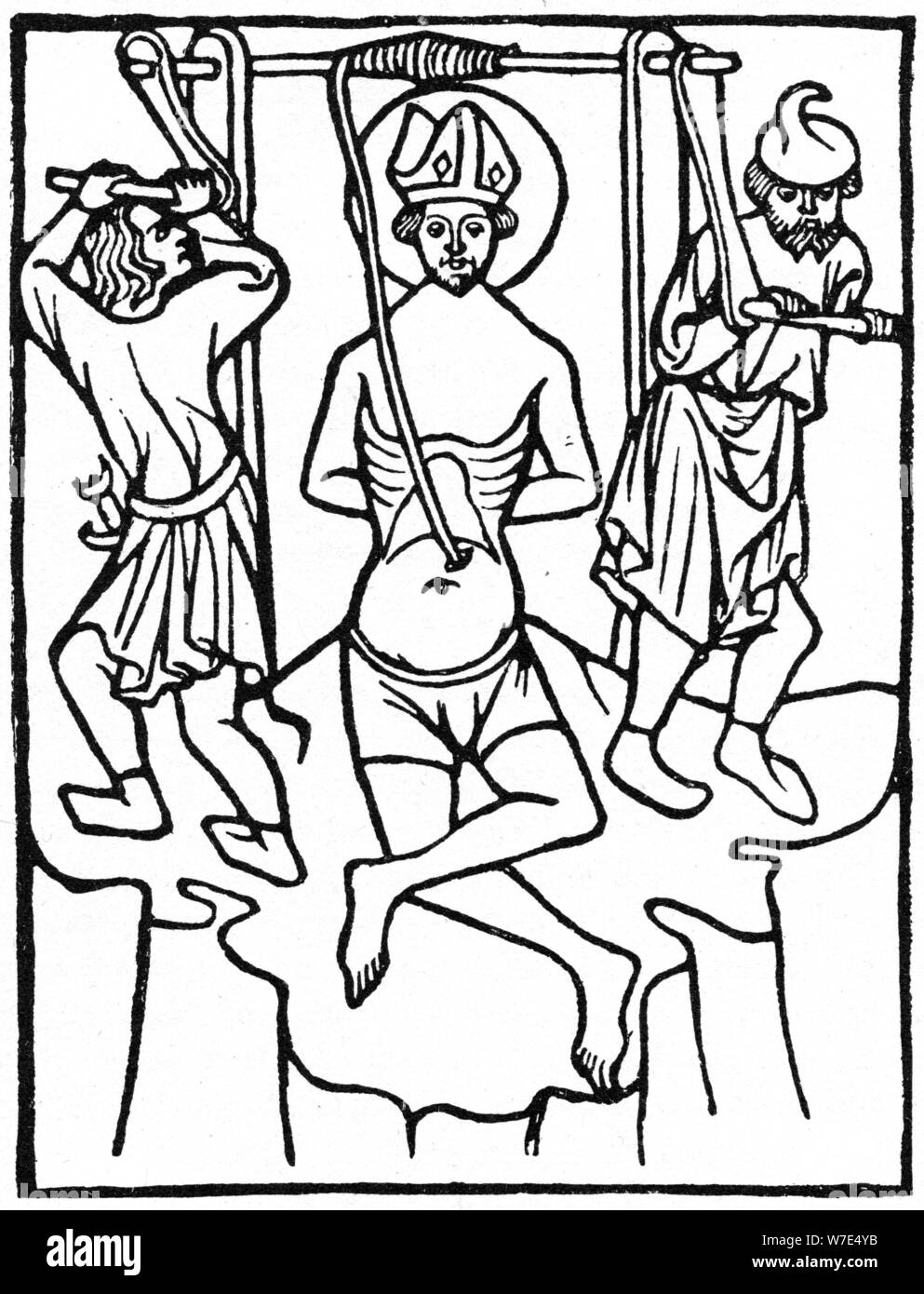 St Erasme, c1400 (1964). Artiste : Anon Banque D'Images