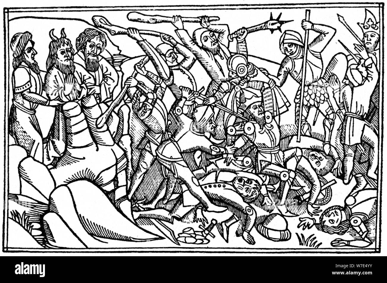 Moïse priant pour la victoire d'Israël, 1480 (1964). Artiste : Anon Banque D'Images