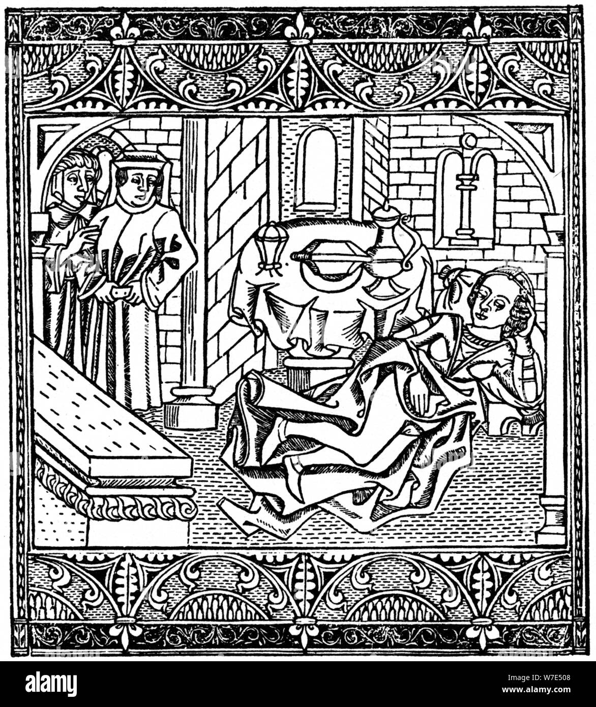 L'épouse de Xanthus endormi, 1485 (1964). Artiste : Anon Banque D'Images