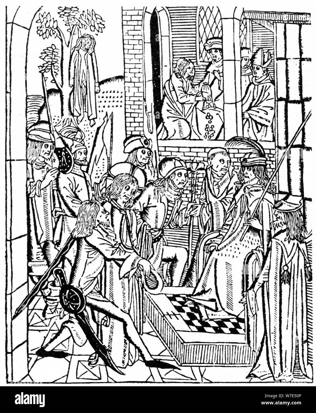 Le Christ devant Pilate, 1488 (1964) Artiste : Anon Banque D'Images