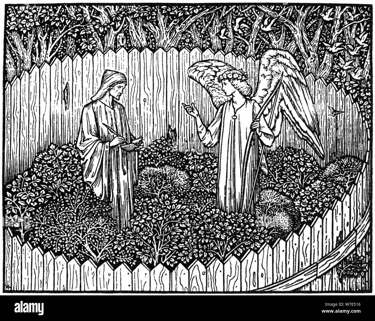 Illustration de la Kelmscott Press édition de l'Œuvre de Geoffrey Chaucer, 1896 (1964). Artiste : Anon Banque D'Images
