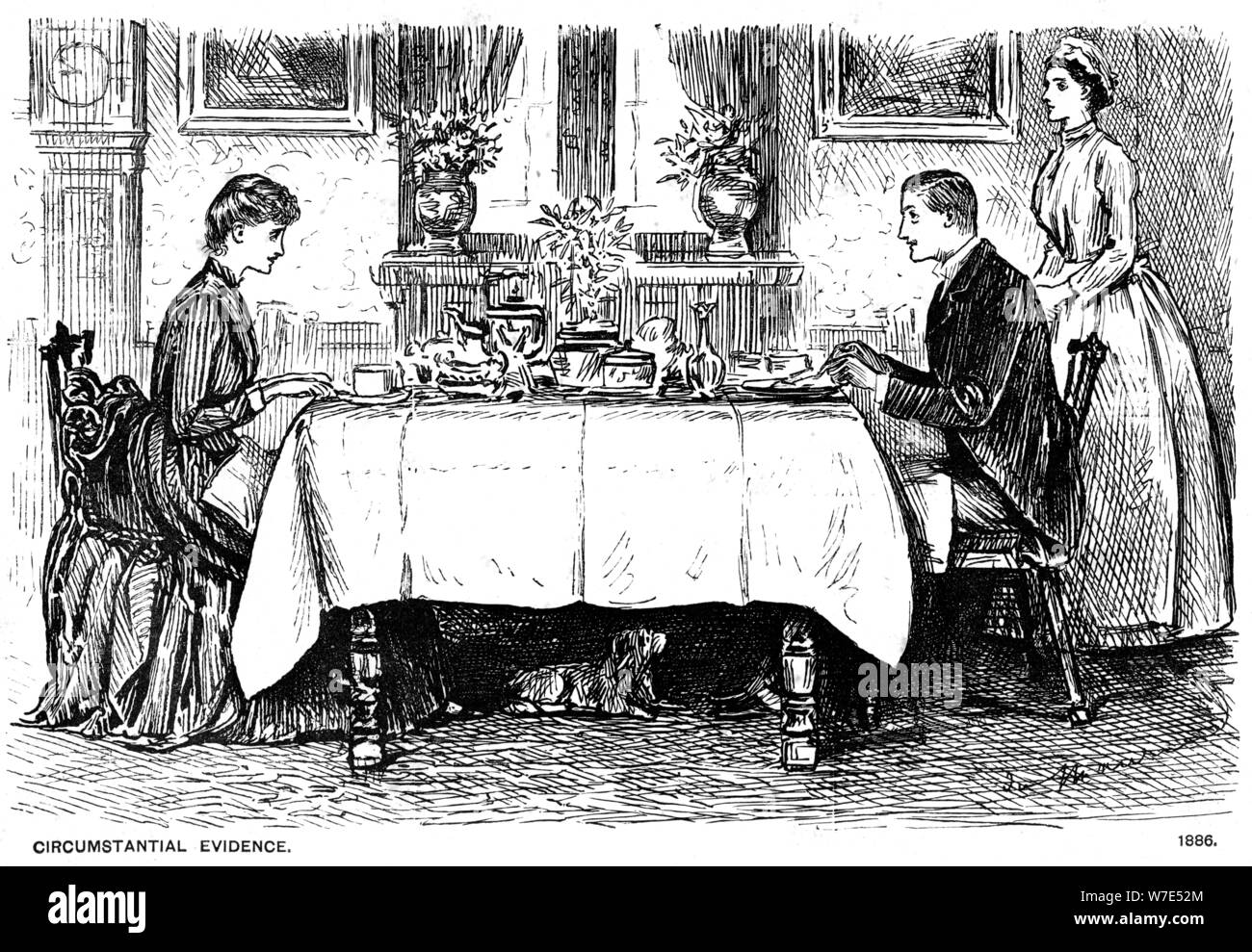 'La preuve circonstancielle", 1886 (1891). Artiste : George du Maurier Banque D'Images
