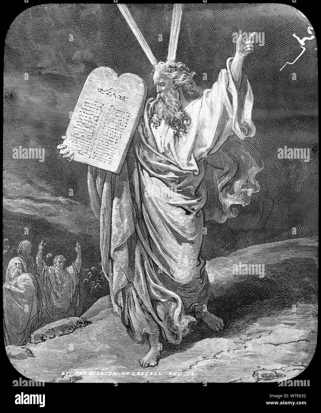 Moïse reçoit la loi, fin du xixe ou début du xxe siècle. Artiste : Inconnu Banque D'Images