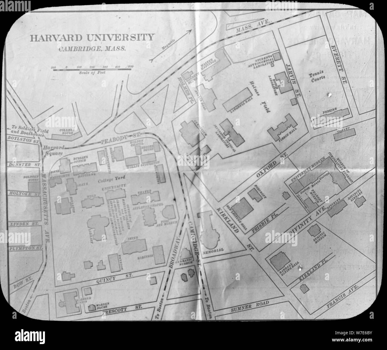 Harvard University Campus map, Cambridge, Massachusetts, USA, fin du xixe ou début du xxe siècle. Artiste : Inconnu Banque D'Images