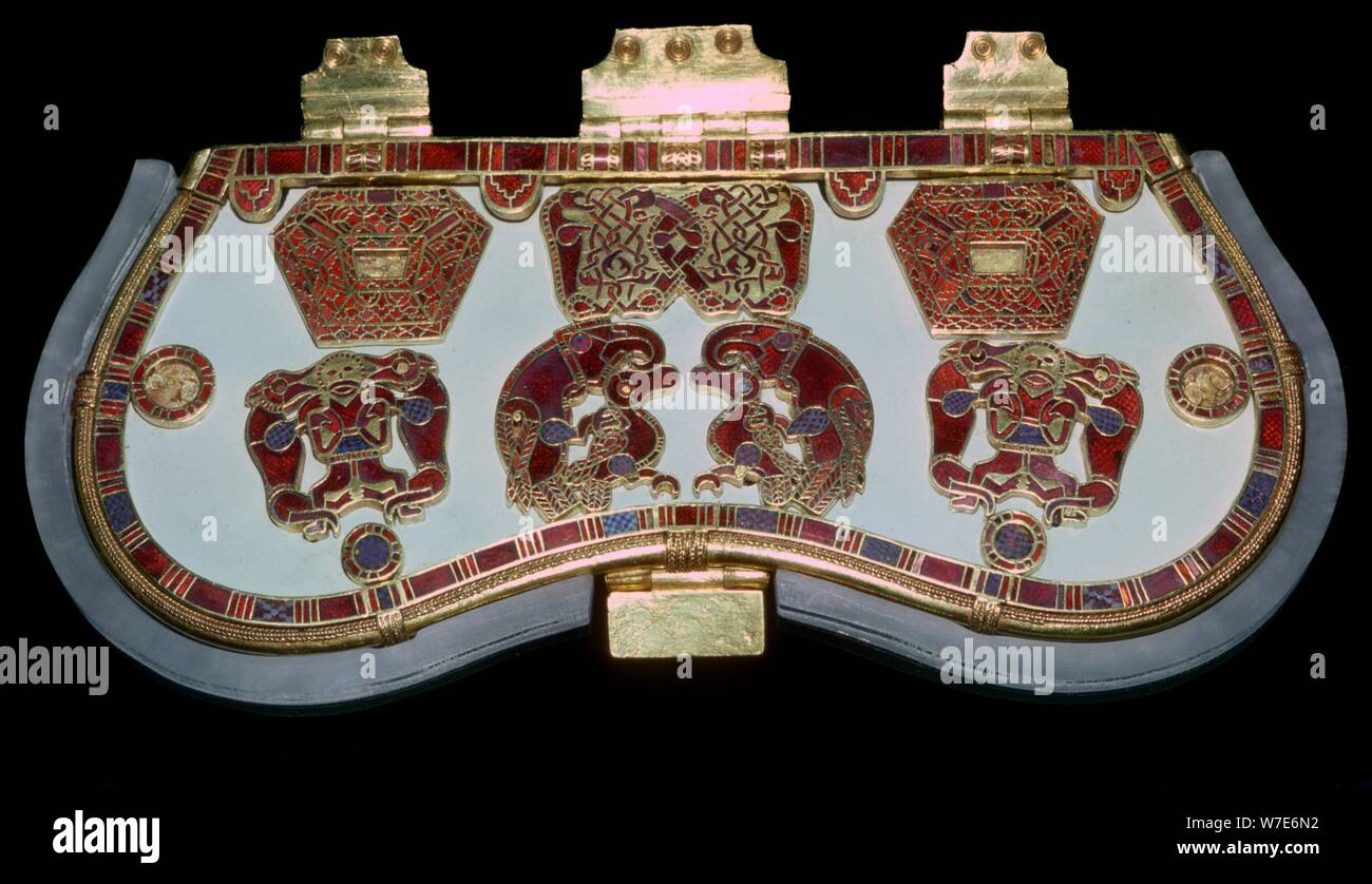 Sac à main à partir du navire porte-enfouissement à Sutton Hoo, dans le Suffolk, début 7ème siècle. Artiste : Inconnu Banque D'Images