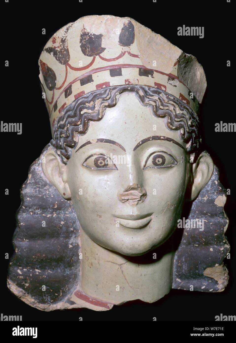 Tête en terre cuite d'un Sphinx, 6ème siècle avant JC. Artiste : Inconnu Banque D'Images