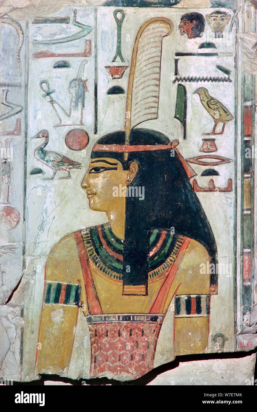 Image papyrus de la déesse Maat. Artiste : Inconnu Banque D'Images