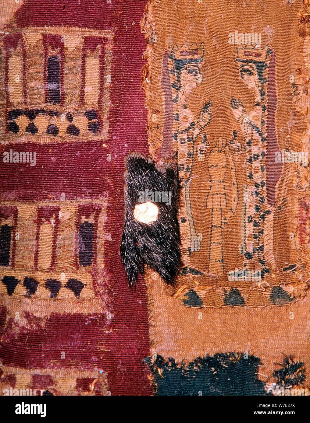 Détail d'un chiffon iranien chabraque, trouvés dans une tombe Scythe, 5e siècle avant J.-C. Artiste : Inconnu Banque D'Images