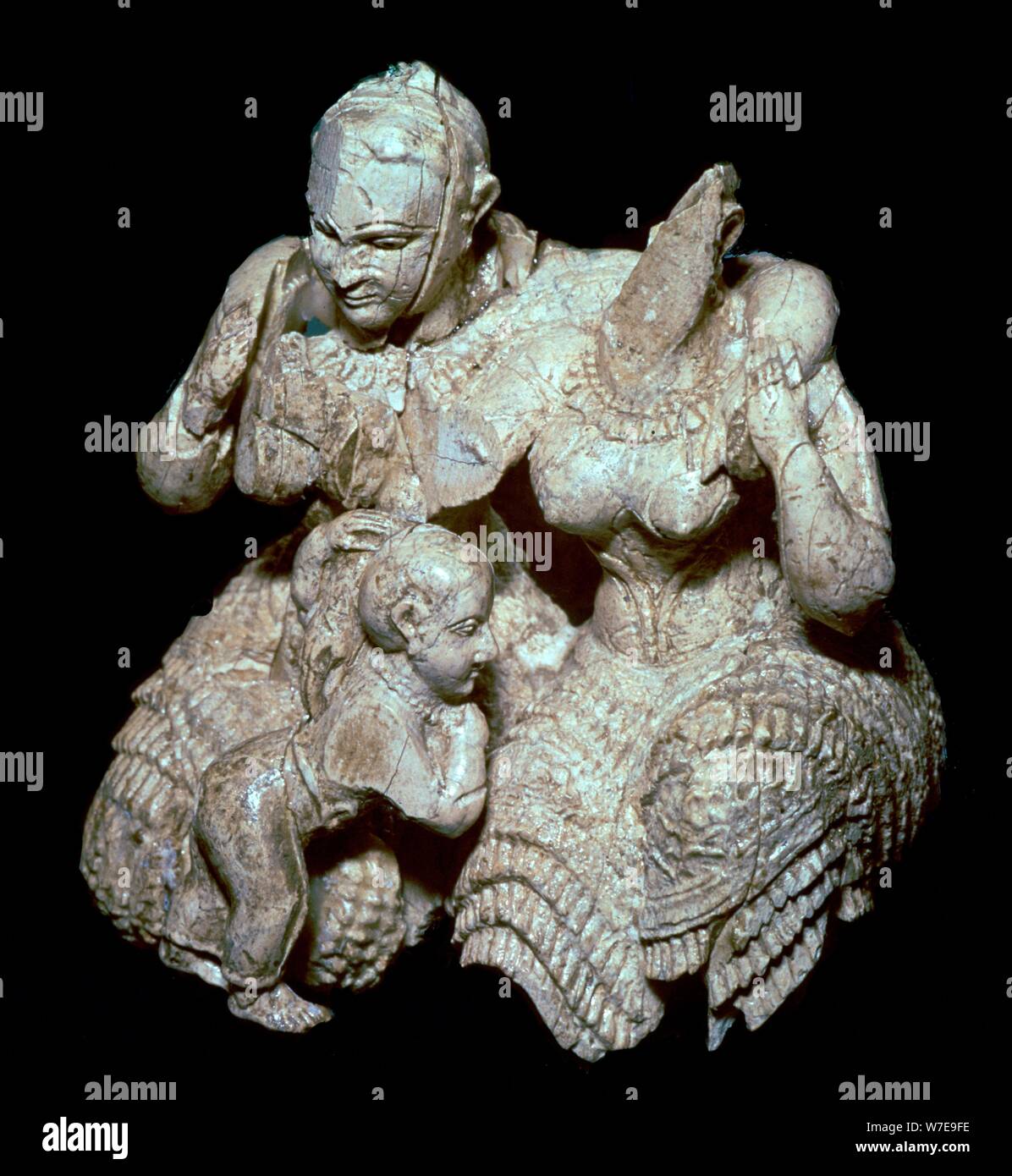 Deux déesses grecques et l'enfant divin groupe, 14ème siècle. Artiste : Inconnu Banque D'Images