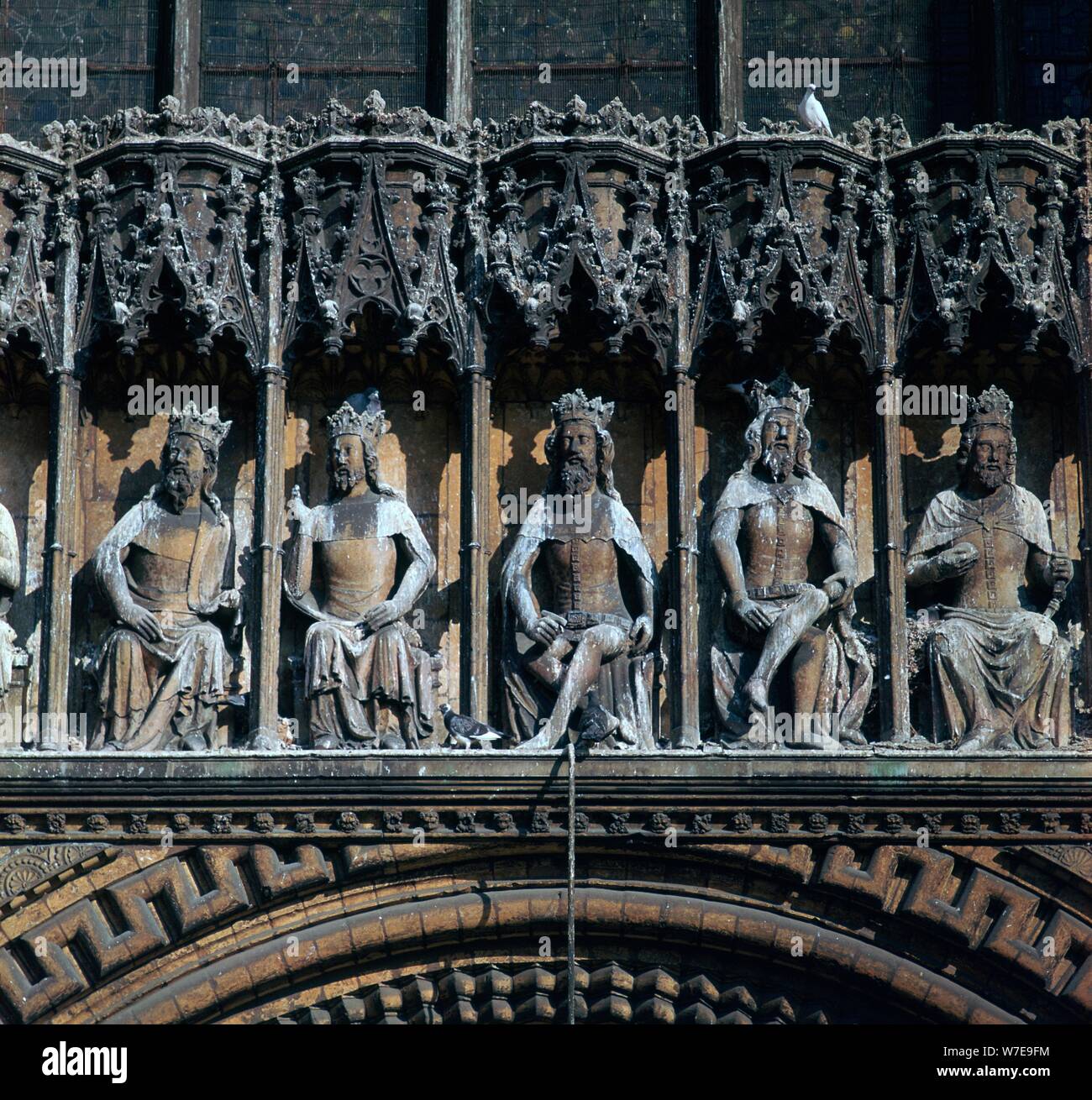 Galerie des rois dans la Cathédrale de Lincoln, 14e siècle. Artiste : Inconnu Banque D'Images