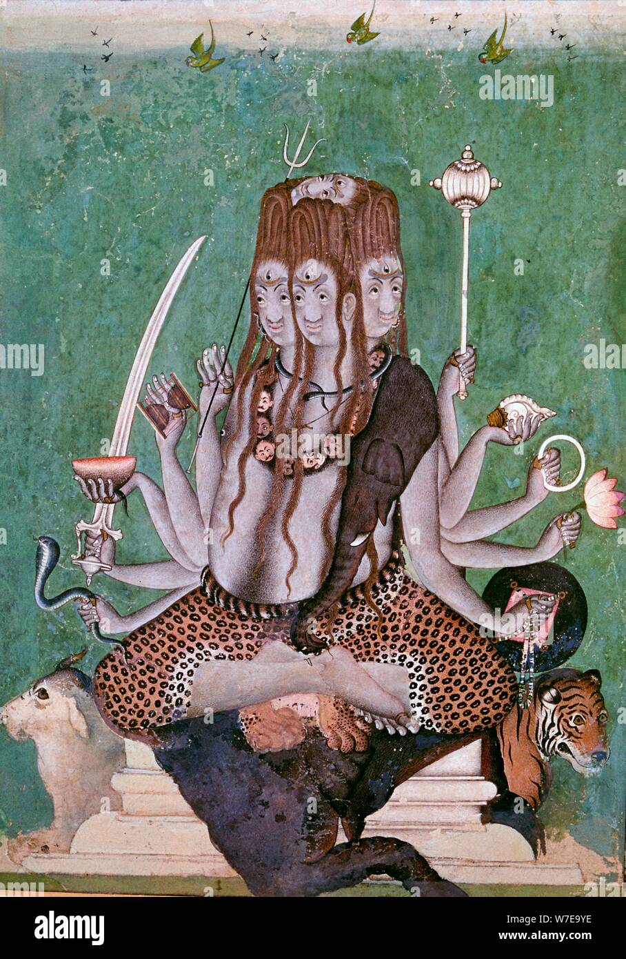 Peinture de la Siva dieu avec des attributs. Artiste : Inconnu Banque D'Images