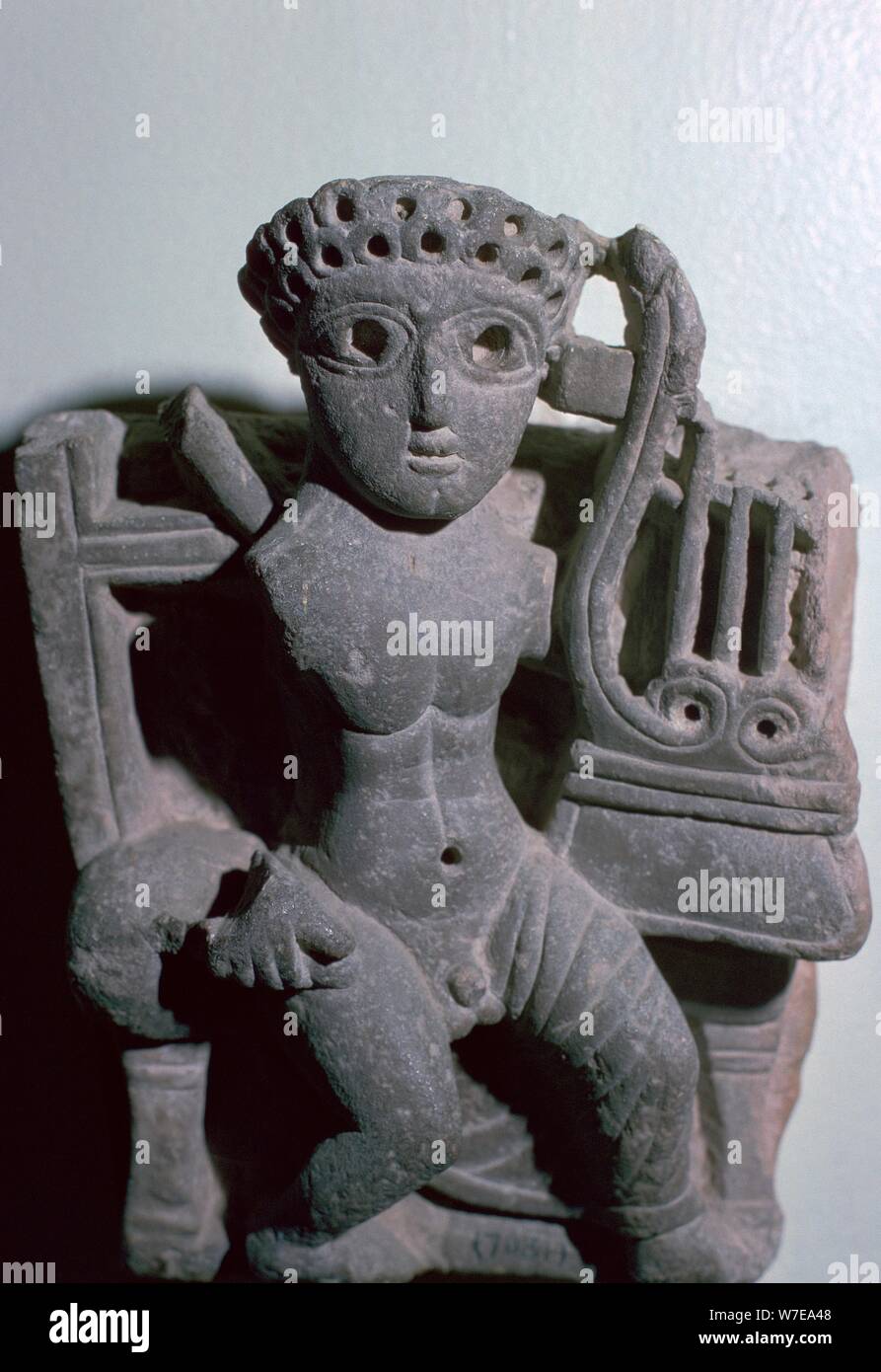 Statuette copte d'Orphée avec une lyre, 3e siècle. Artiste : Inconnu Banque D'Images