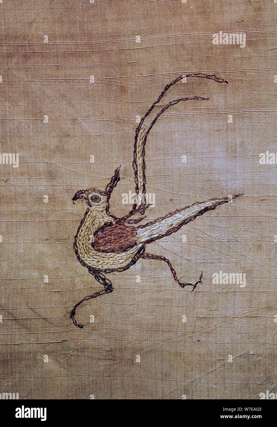 Détail de la soie chinoise trouvés dans une tombe Scythe. Artiste : Inconnu Banque D'Images