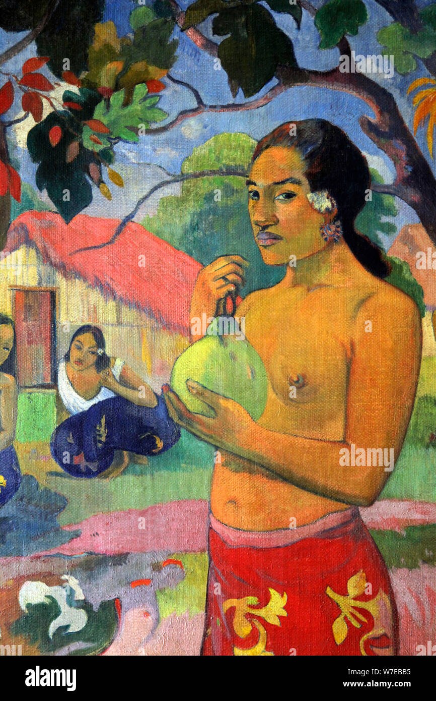 'Eu haere ia oe (Femme tenant un fruit. Où allez-vous ?)', 1893. Artiste : Paul Gauguin Banque D'Images