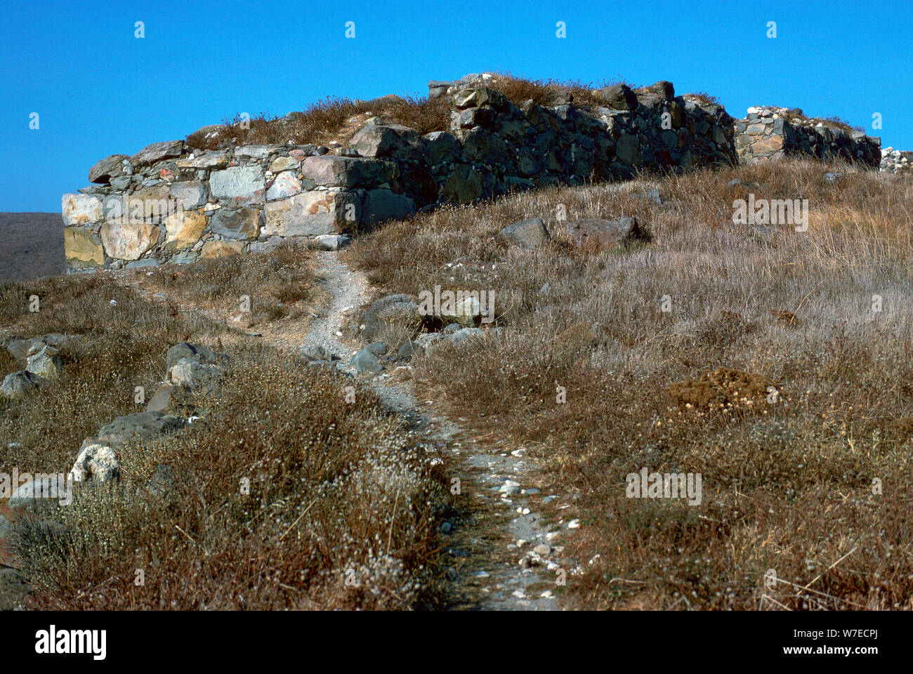 Mur de la préhistoire à l'Phyllakopi sur Milos, 31e siècle av. Artiste : Inconnu Banque D'Images
