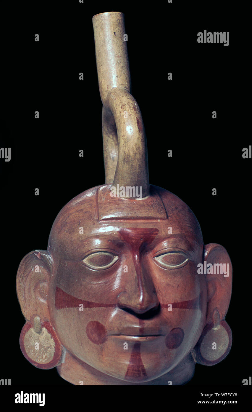 Mochicha-spout stirrup navire, 1er siècle. Artiste : Inconnu Banque D'Images Mochicha-spout stirrup navire, 1er siècle. Artiste : Inconnu Banque D'Images