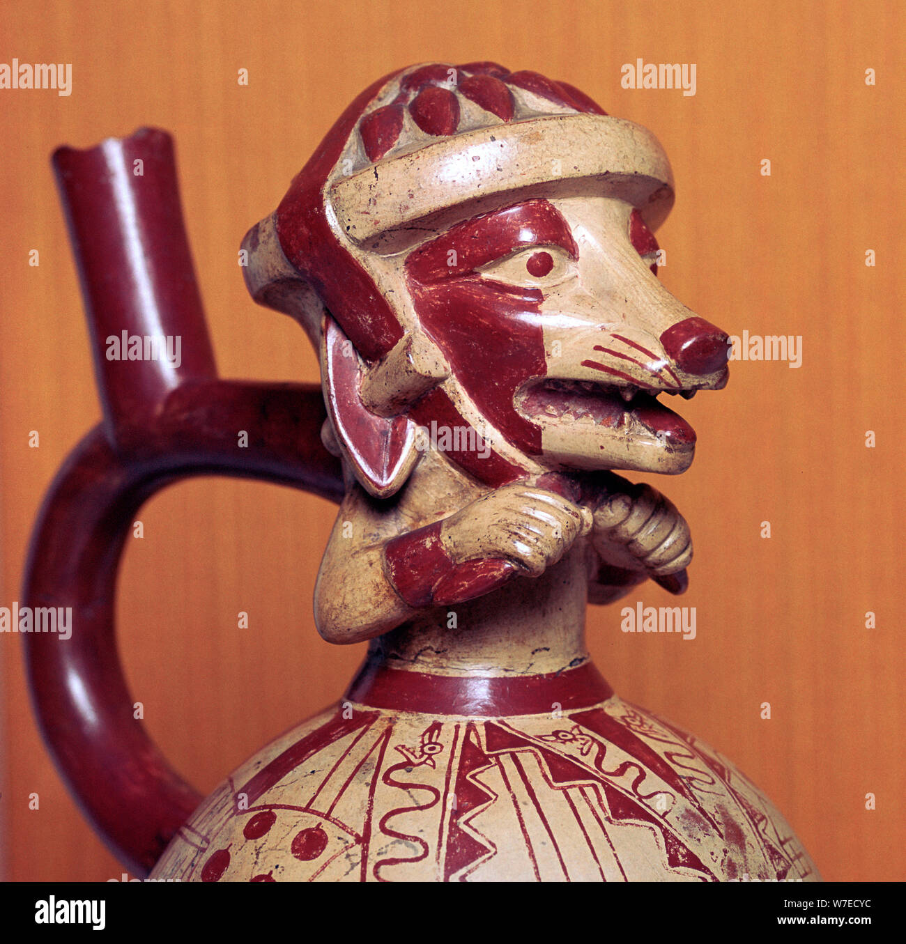 Mochicha-spout stirrup navire, 1er siècle. Artiste : Inconnu Banque D'Images Mochicha-spout stirrup navire, 1er siècle. Artiste : Inconnu Banque D'Images