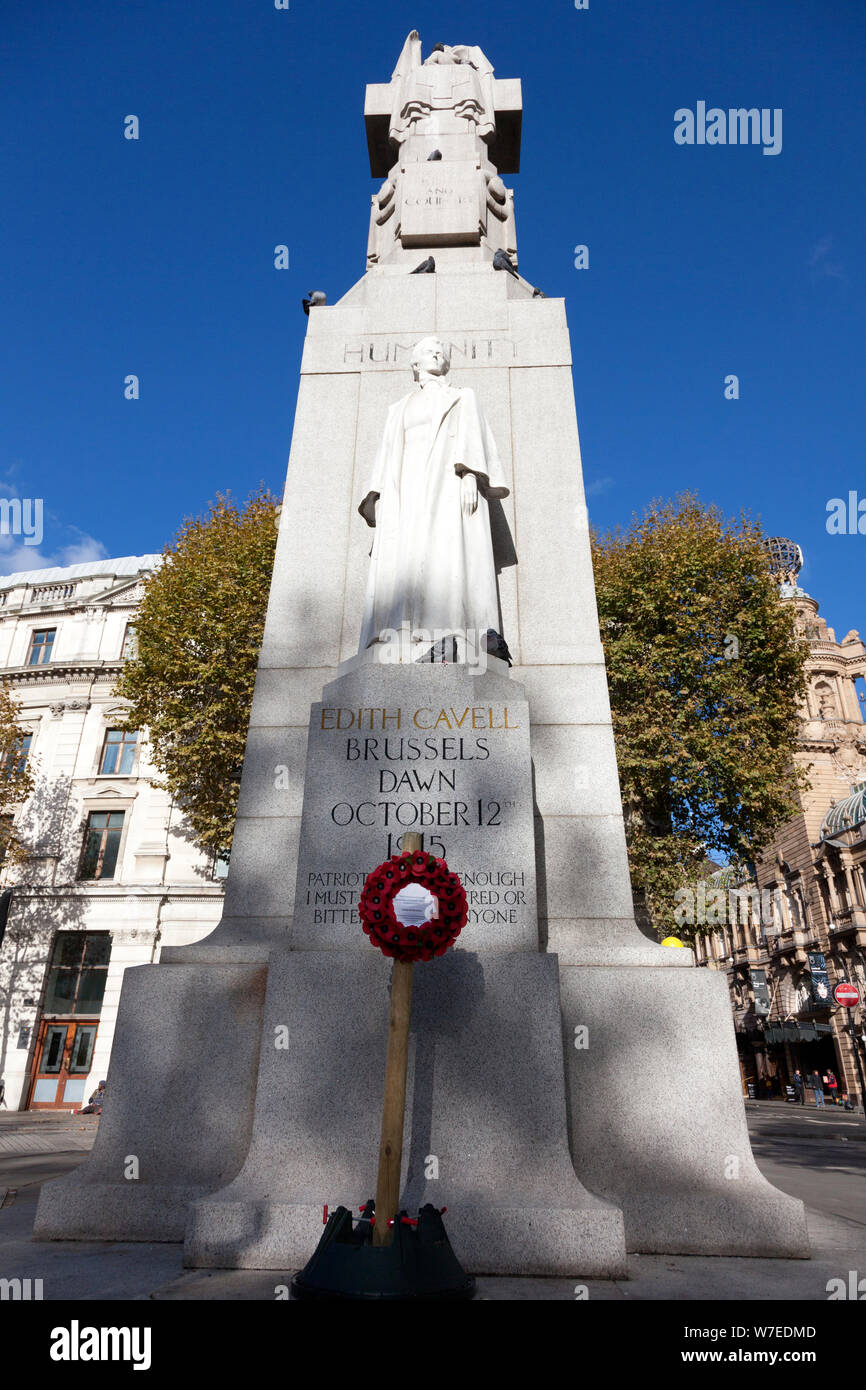 Statue d'Edith Cavell, Charing Cross, Londres Photo Stock - Alamy