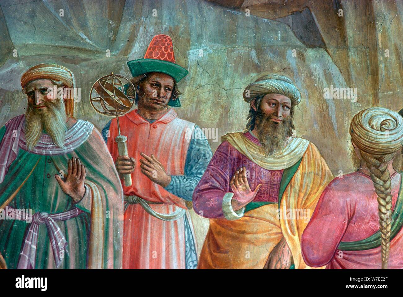 Détail d'une peinture de l'adoration des Mages. Artiste : Inconnu Banque D'Images