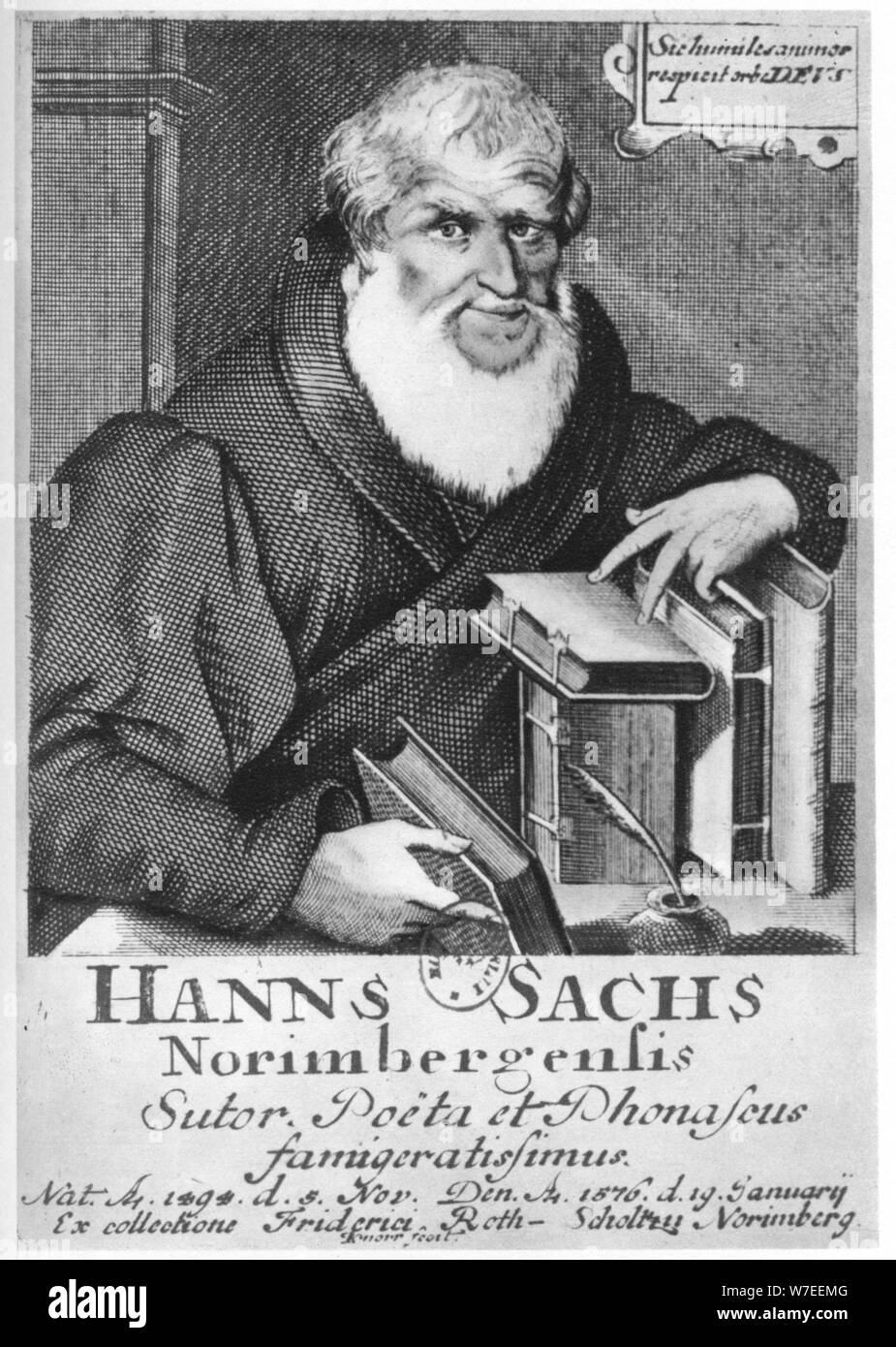 Hans Sachs, Allemand meistersinger (mastersinger), poète, dramaturge et Shoemaker, 1623. L'artiste : Kilina Banque D'Images