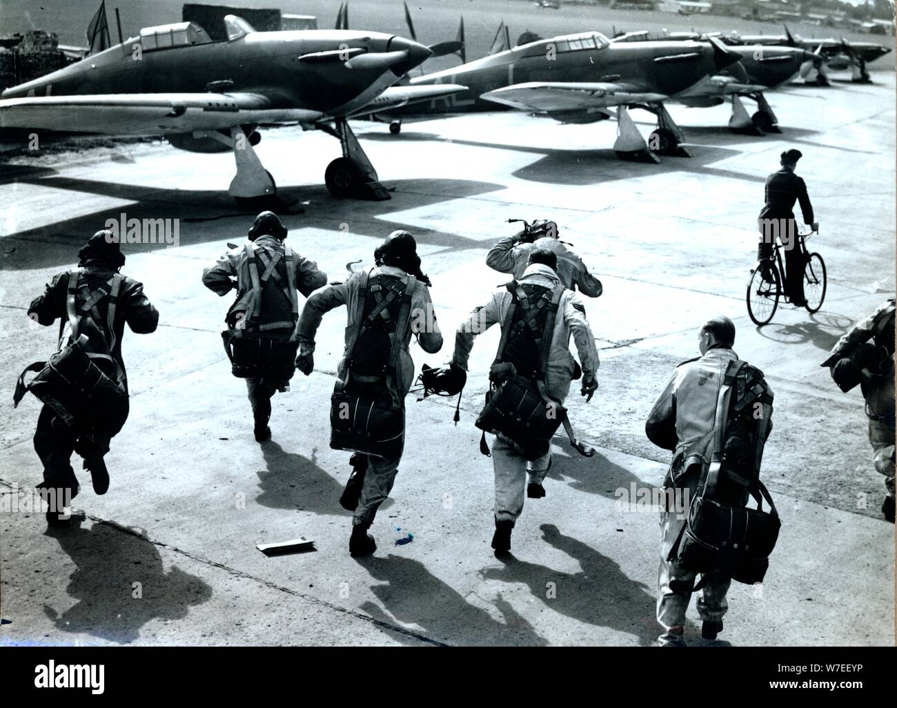 Des pilotes de la RAF à l'exécution de leurs plans, Bataille d'Angleterre, la seconde guerre mondiale, 1940. Artiste : Inconnu Banque D'Images