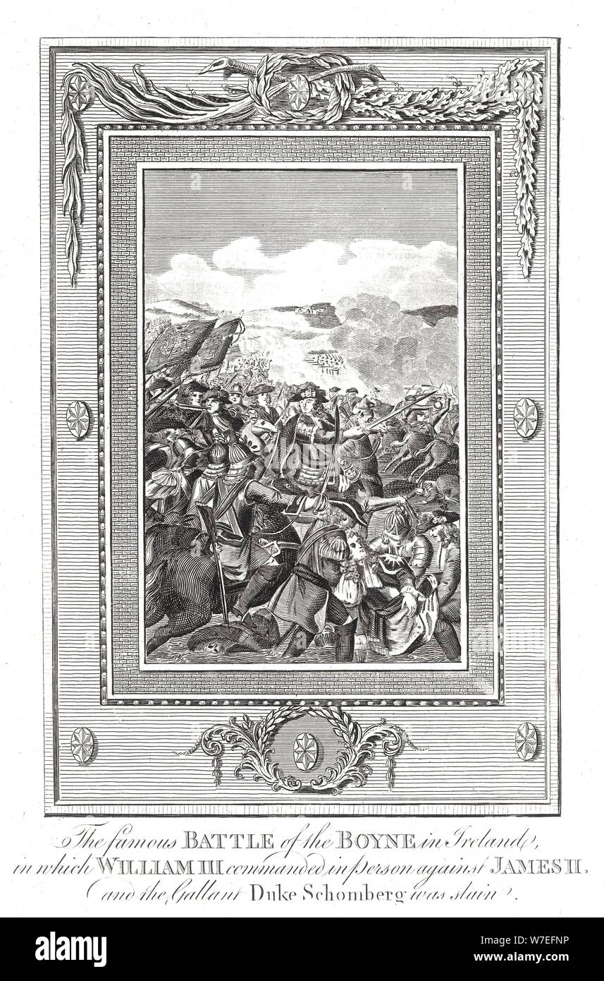 La bataille de la Boyne, 1690 Artiste : Inconnu Banque D'Images