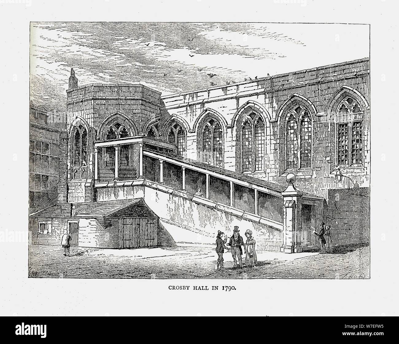 Crosby Hall en 1790, 1878 Artiste : Walter Thornbury Banque D'Images