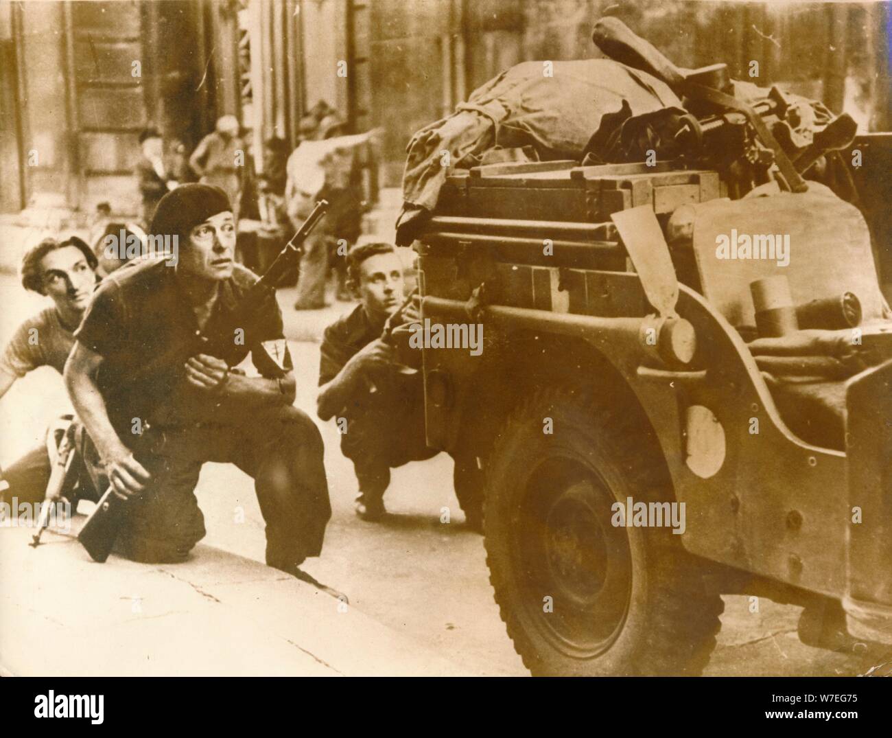 Soulèvement de la Résistance française, libération de Paris, le 25 août 1944. Artiste : Inconnu Banque D'Images
