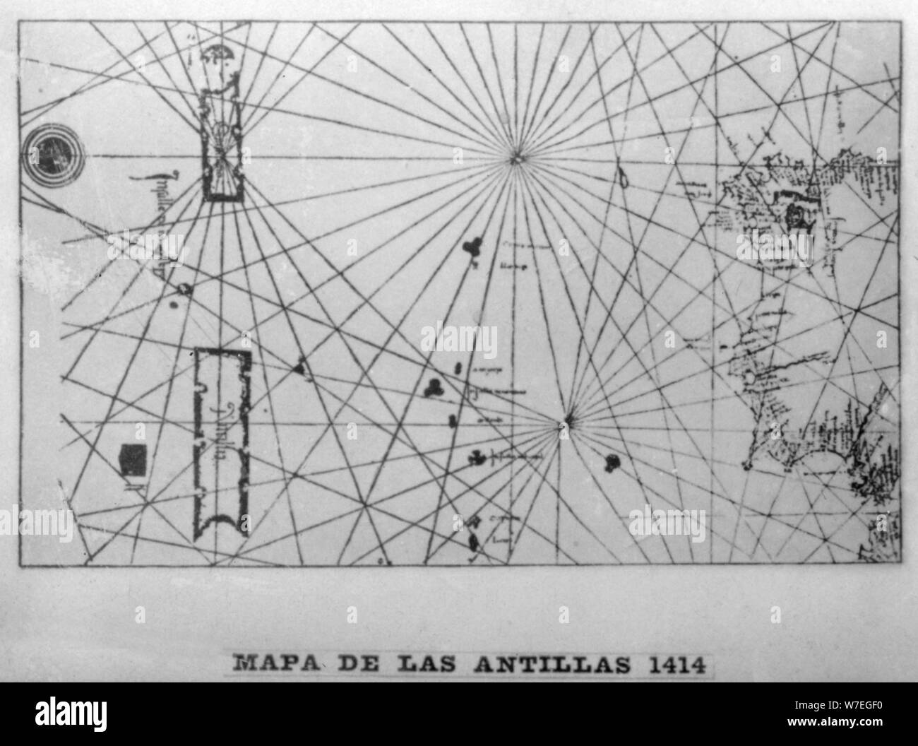 La carte des Antilles, 1414 (1919). Créateur : Inconnu. Banque D'Images
