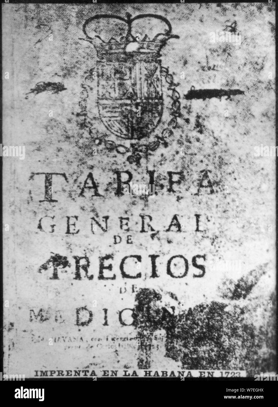 Presse à imprimer à La Havane 1723, 1920. Artiste : Inconnu Banque D'Images