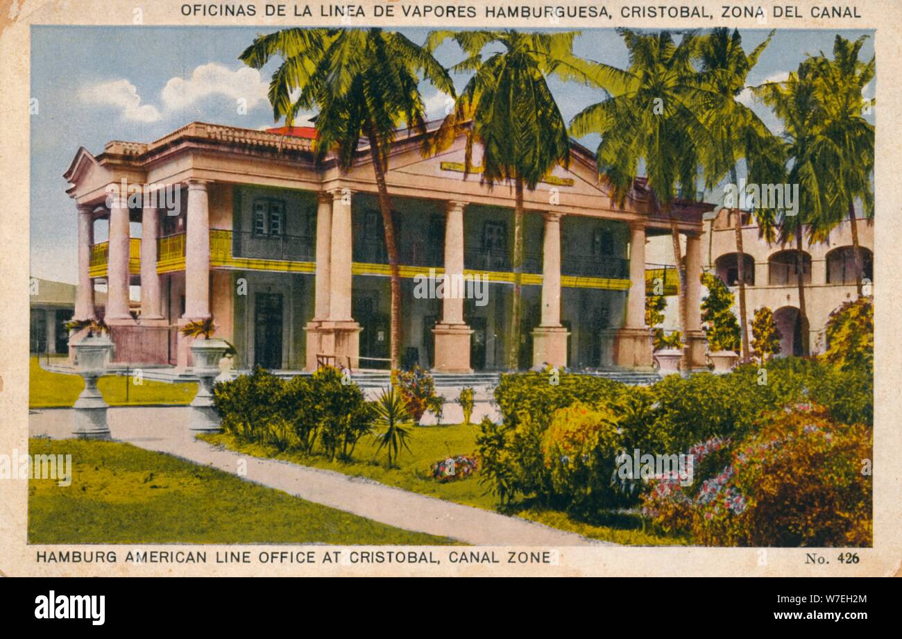 Hamburg American Line Bureau à Cristobal, zone du Canal, c1920s. Artiste : Inconnu Banque D'Images