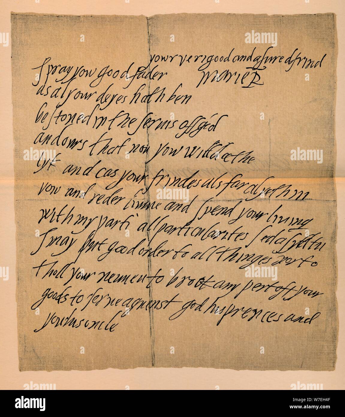 Lettre de la reine Mary (1542-1587) à l'Abbé de Dunfermline, 1889. Artiste : James Stillie Banque D'Images