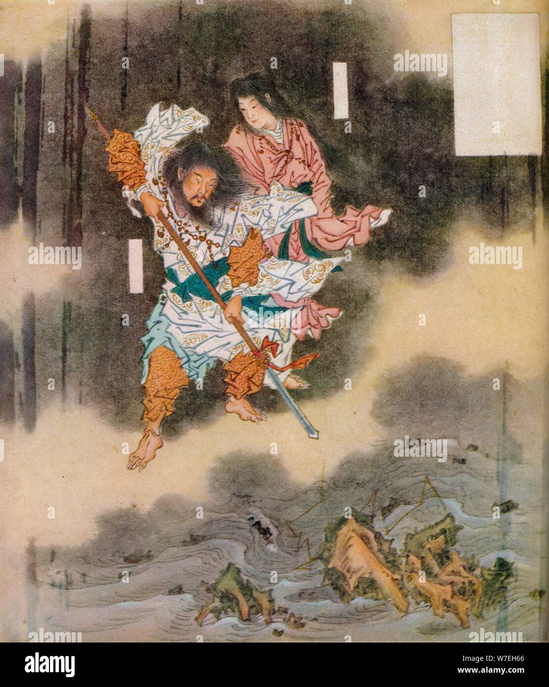 Izanagi et Izanami donnant naissance au Japon, (c1870), 1925. Artiste : Inconnu Banque D'Images