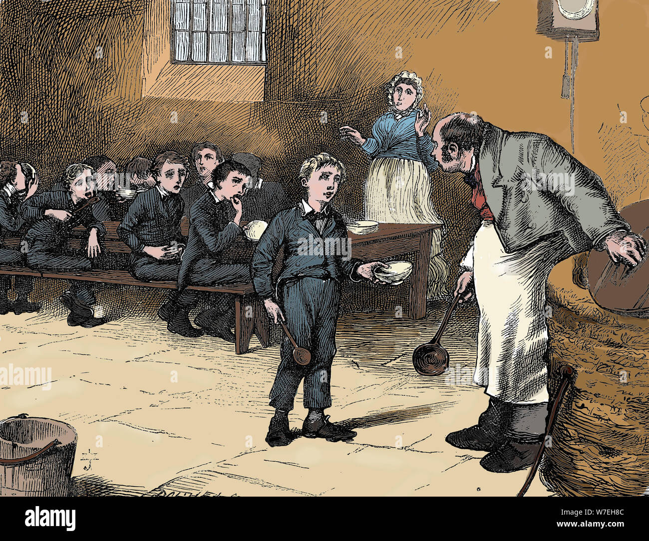 Quel Schema Narrati Utilise Charles Deckens Dans Oliver Twist Scène d'Oliver Twist de Charles Dickens, 1836. Artiste : James Mahoney Photo Stock - Alamy