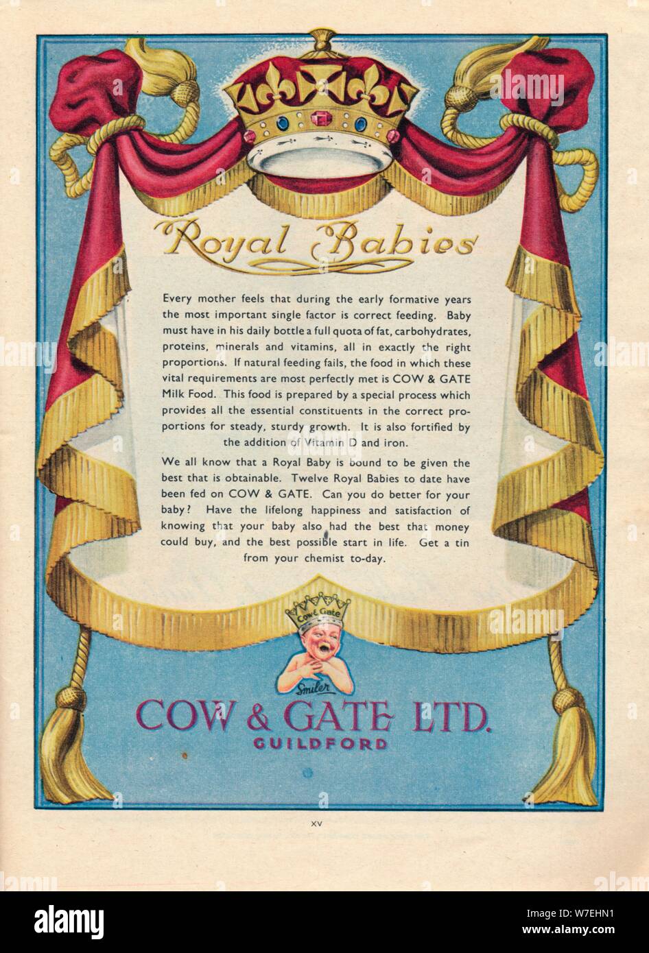 Annonce pour Cow & Gate Ltd., 1951. Artiste : Inconnu Banque D'Images