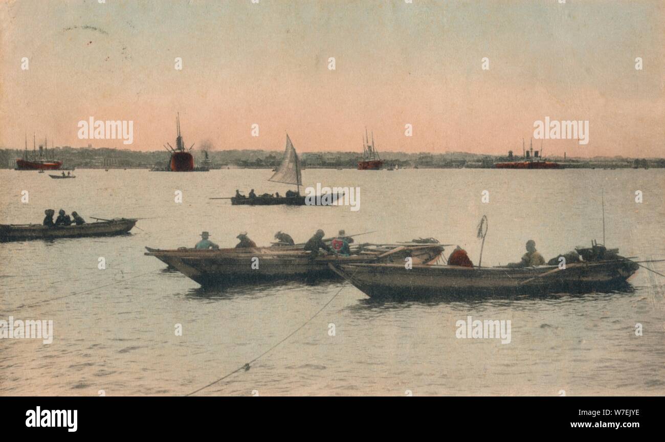 Le port de Yokohama, Japon, c1918. Artiste : Inconnu Banque D'Images