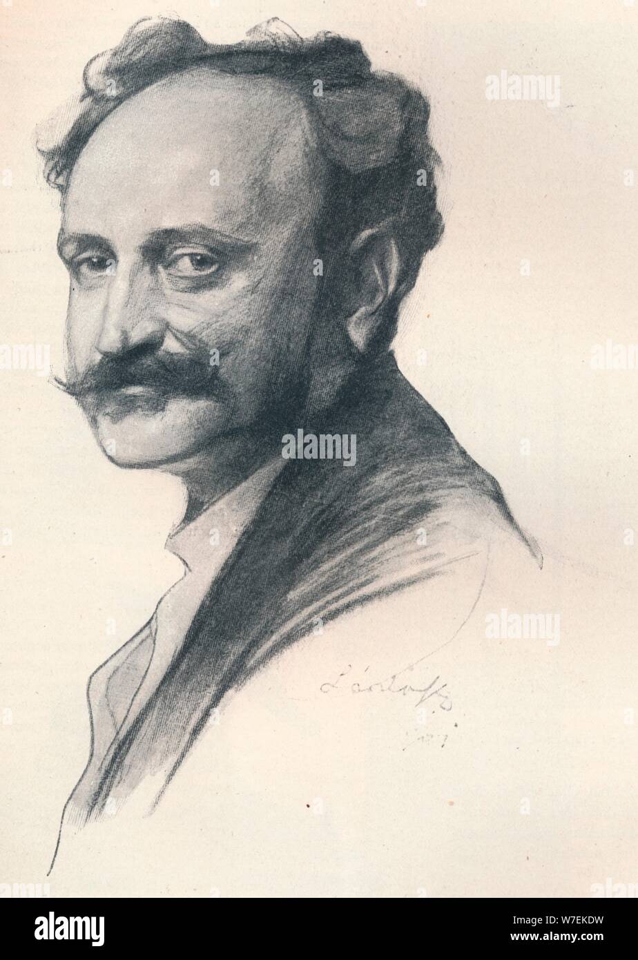 'Sketch Portrait du Dr Jules De Wlassics, Ministre hongrois de l'éducation", c1901 (1901-1902). Artistes : Fulop Laszlo, Philip un de Laszlo. Banque D'Images