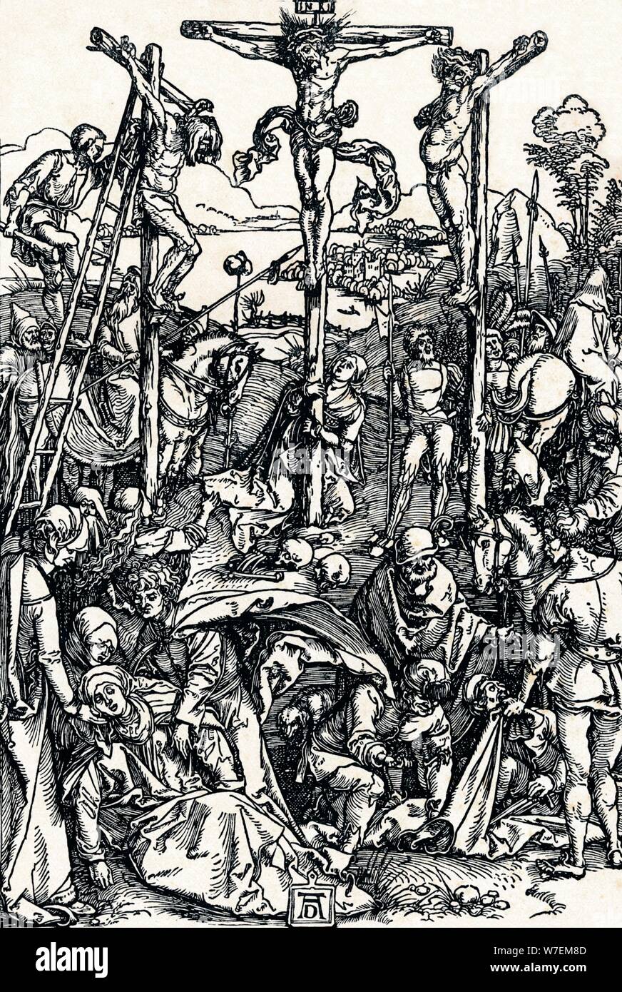 'Avec le calvaire des Trois Croix, 1504 (1906). Artiste : Albrecht durer. Banque D'Images