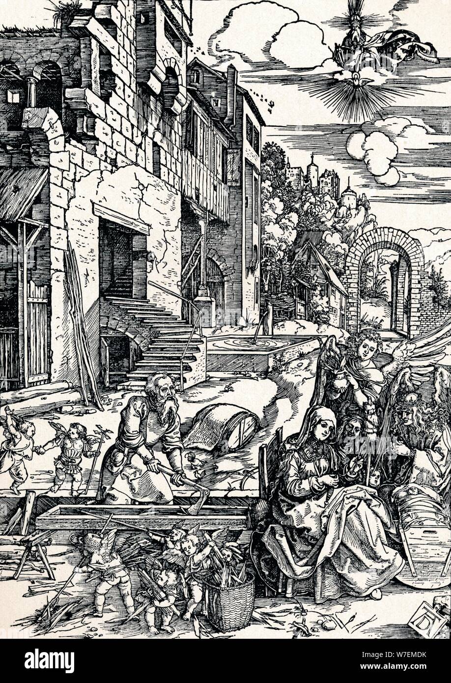 "Le repos pendant la fuite en Egypte", 1506 (1906). Artiste : Albrecht durer. Banque D'Images
