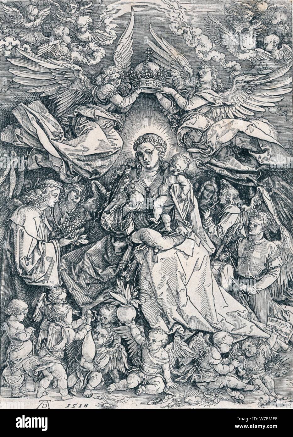 "La Sainte Vierge comme la Reine des Anges", 1518 (1906). Artiste : Albrecht durer. Banque D'Images