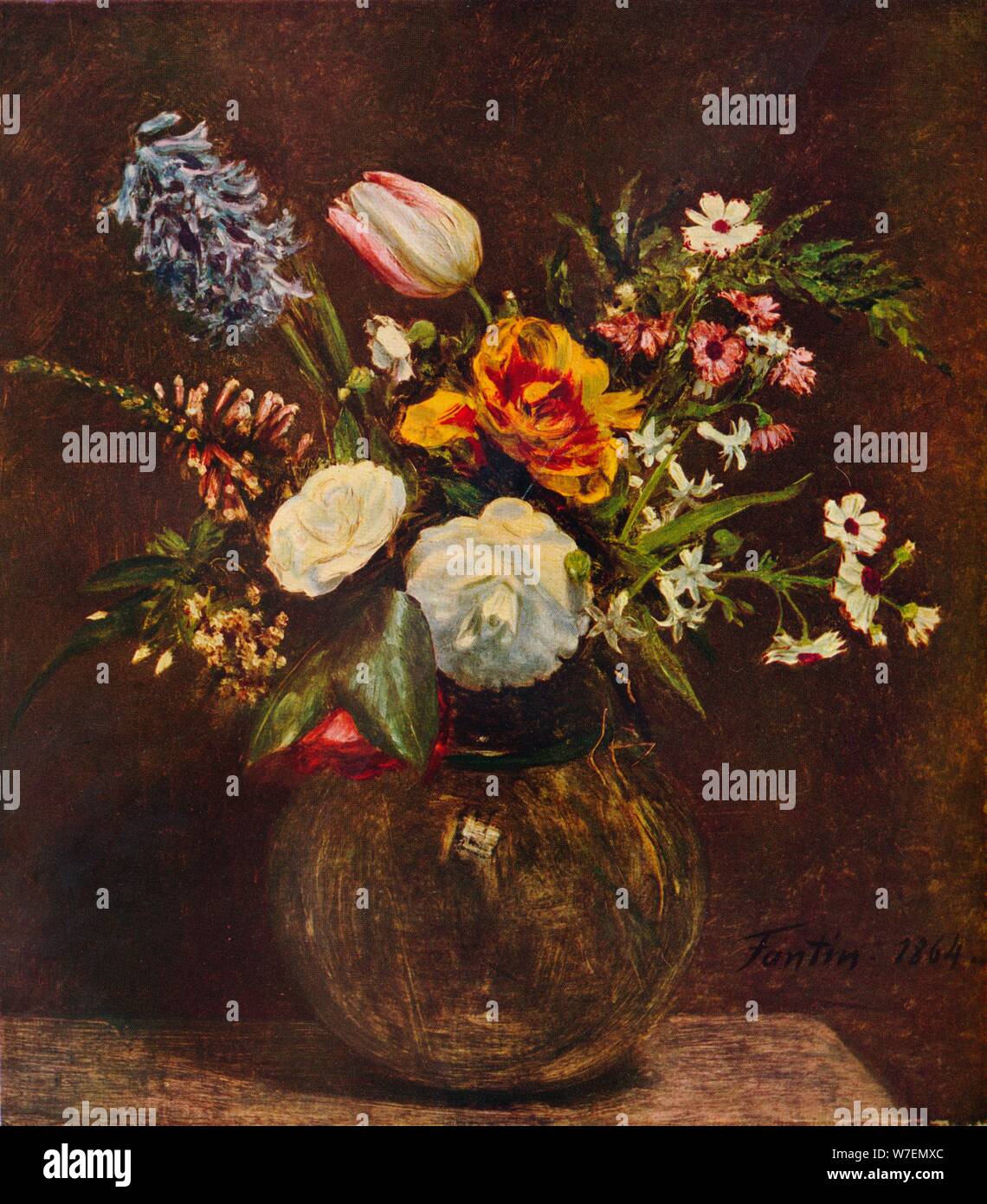 'Fleurs', c du xixe siècle. Artiste : Henri Fantin-Latour. Banque D'Images