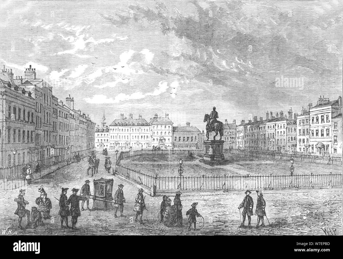 Leicester Square, c1750 (1897). Artiste : Inconnu. Banque D'Images