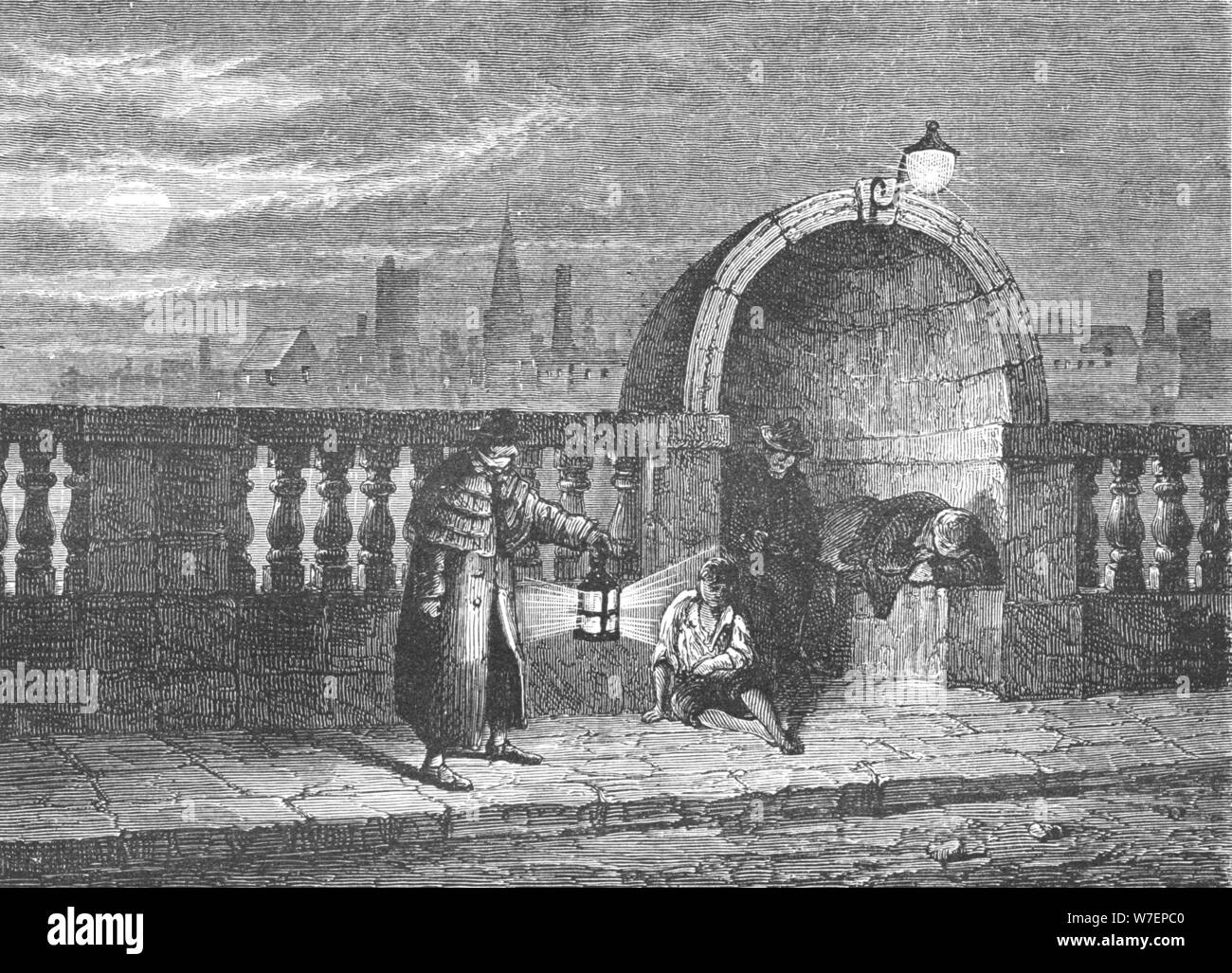 Alcôve sur l'ancien pont de Westminster, 1897. Artiste : Edward Walford. Banque D'Images