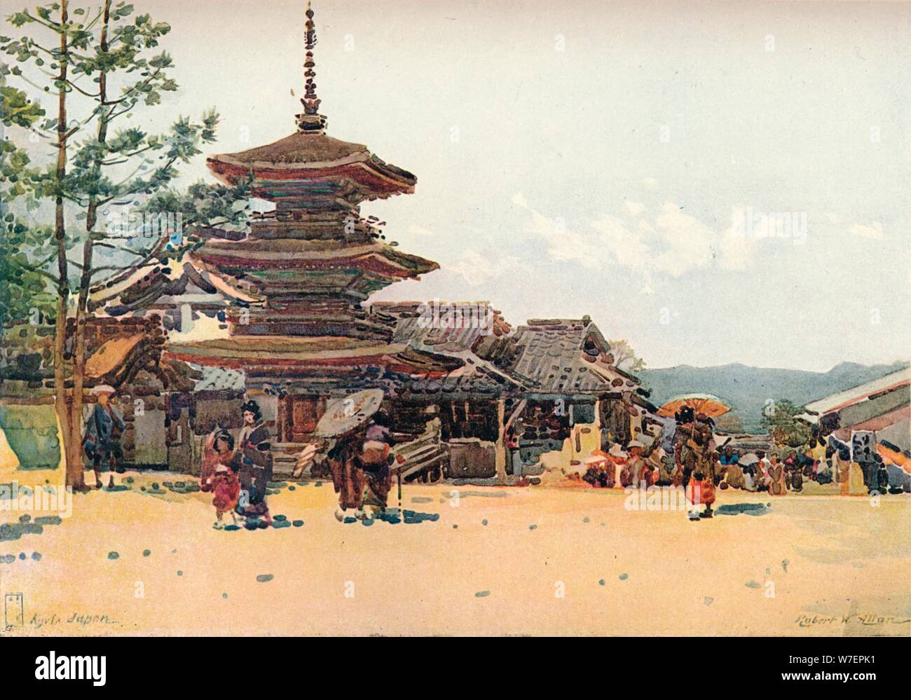 'La Pagode Yasaka, Kyoto, Japon', c1909. Artiste : Robert Weir Allan. Banque D'Images