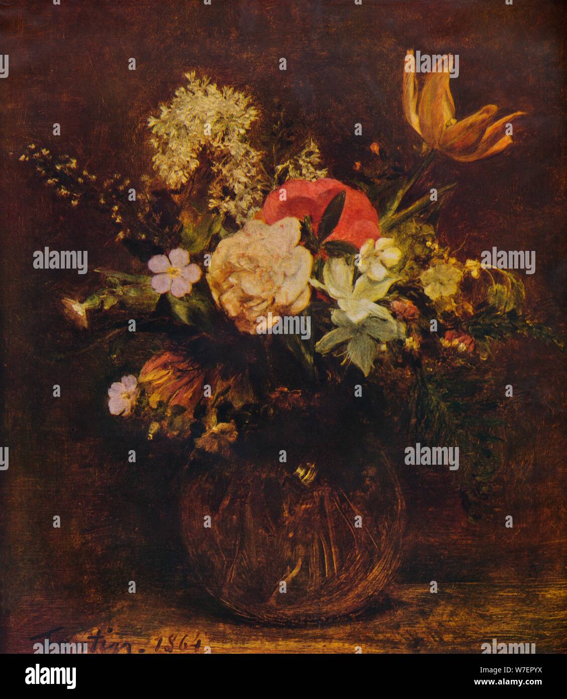 'Bol de fleurs', 1864, (1935). Créateur : Henri Fantin-Latour. Banque D'Images
