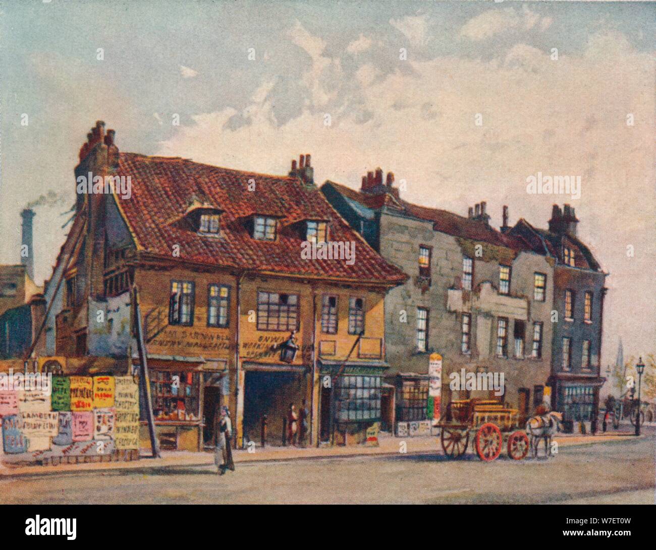 "Maisons sur côté ouest de la rue de l'Église, Lambeth', Lambeth Bridge Road, Londres, c1874 (1926). Artiste : John Crowther. Banque D'Images