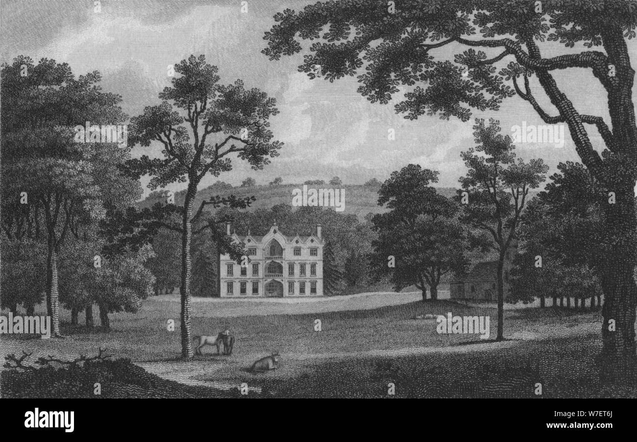 "Hilde Cour, le siège de Samuel Egerton Brydges, Esq.', 1719. Artiste : J Newton. Banque D'Images