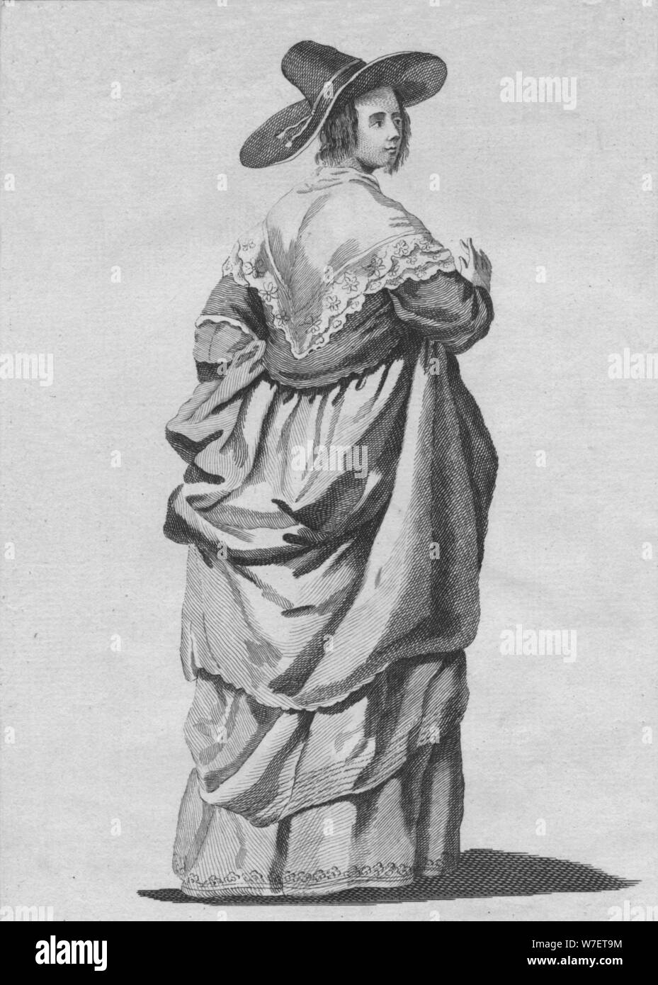 'Habitude d'une femme d'un marchand de Londres en 1640", 1776. Artiste : Inconnu. Banque D'Images