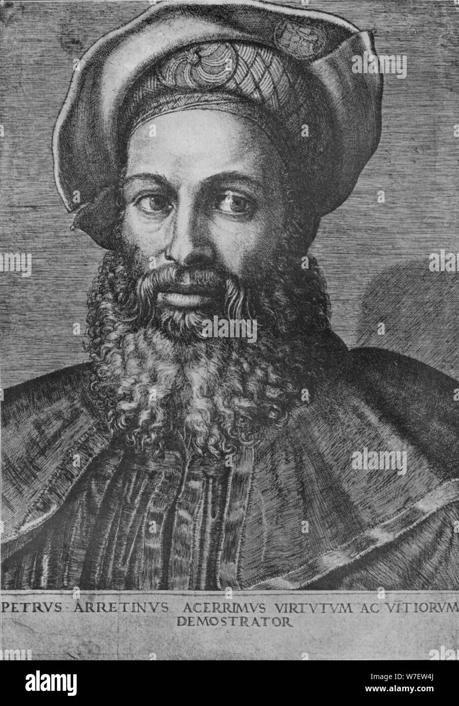 'Portrait de Pietro Aretino', c1517. Artiste : Marcantonio Raimondi. Banque D'Images