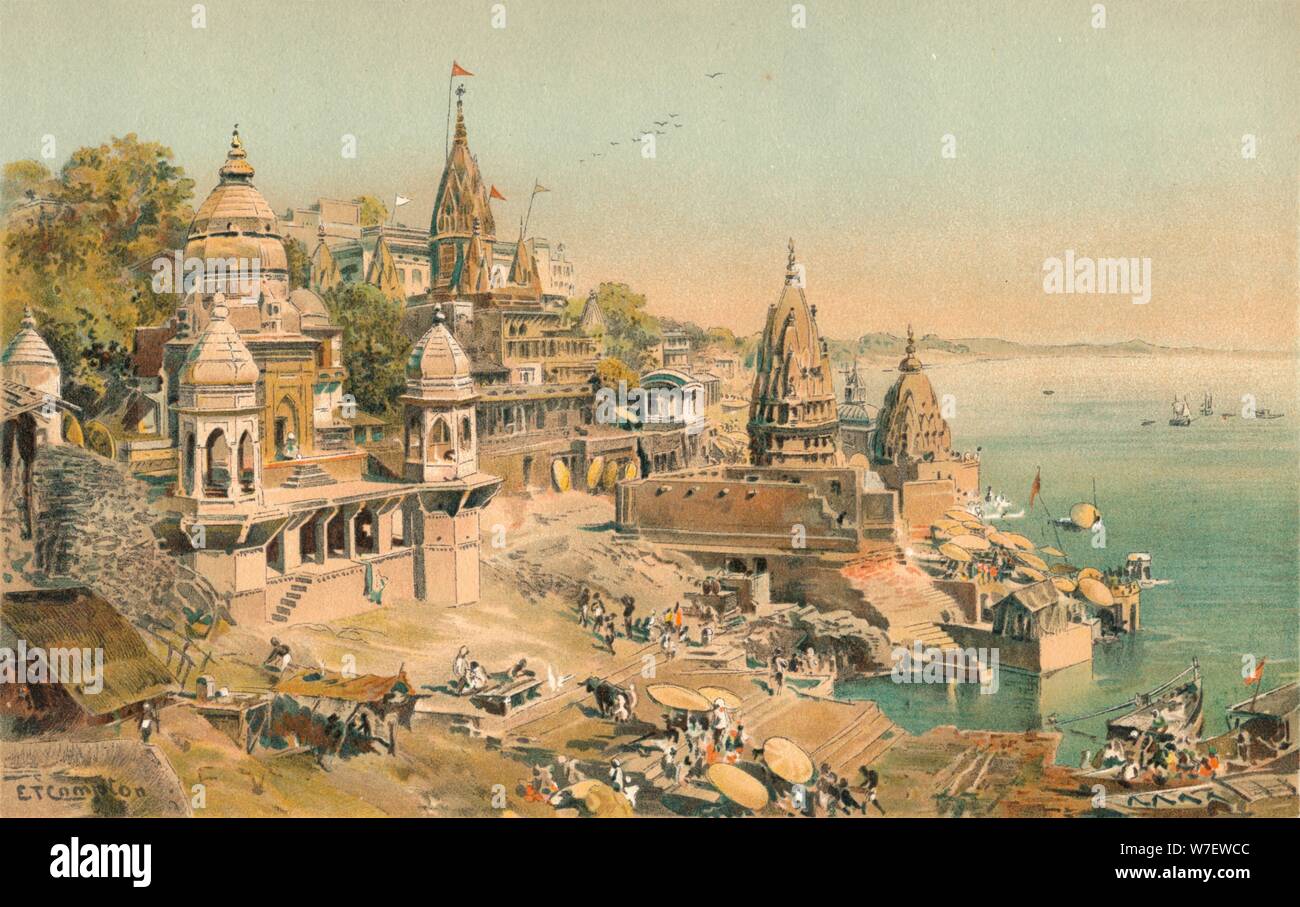 "Bénarès sur le Gange', 1892, (1904). Artiste : Edward Theodore Compton. Banque D'Images